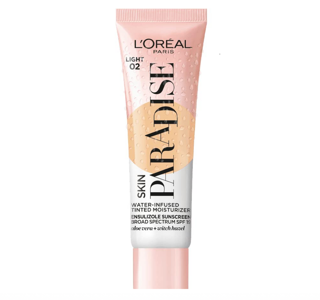 L'Oreal Paris Skin Paradise Water-infused Tinted Moisturizer with Broad Spectrum SPF 19 sunscreen, Light 02, 1 fl oz