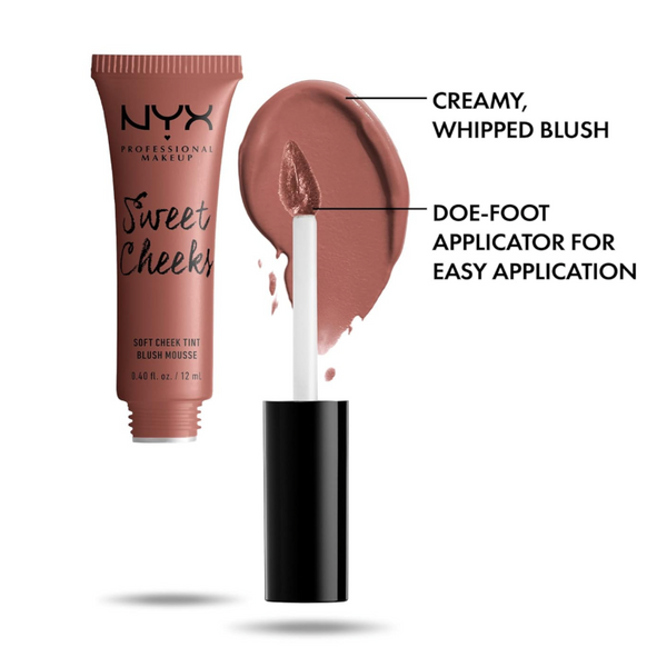 NYX PROFESSIONAL MAKEUP Sweet Cheeks Soft Cheek Tint, Cream Blush - Nude'Tude