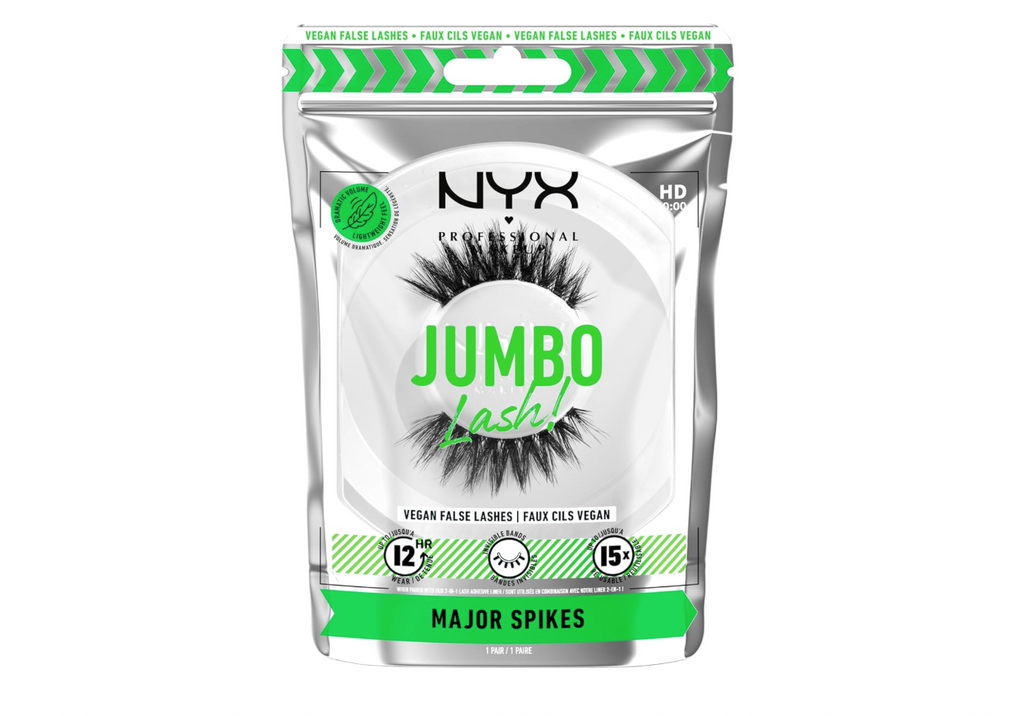 NYX PROFESSIONAL MAKEUP Jumbo Lash! Vegan False Eyelashes, Up to 12HR Wear, Reusable Fake Lashes - Major Spikes