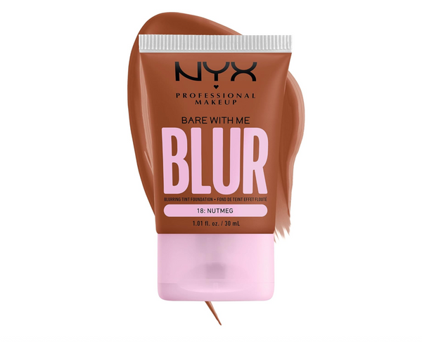 NYX PROFESSIONAL MAKEUP Bare With Me Blur Skin Tint Foundation Make Up with Matcha, Glycerin & Niacinamide - Nutmeg