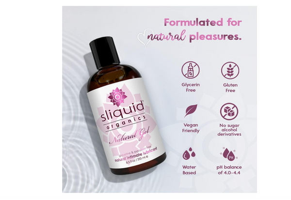 Sliquid Organic Water Based Lube - Aloe Vera Leaf Infused with Organic Oils & Botanticals